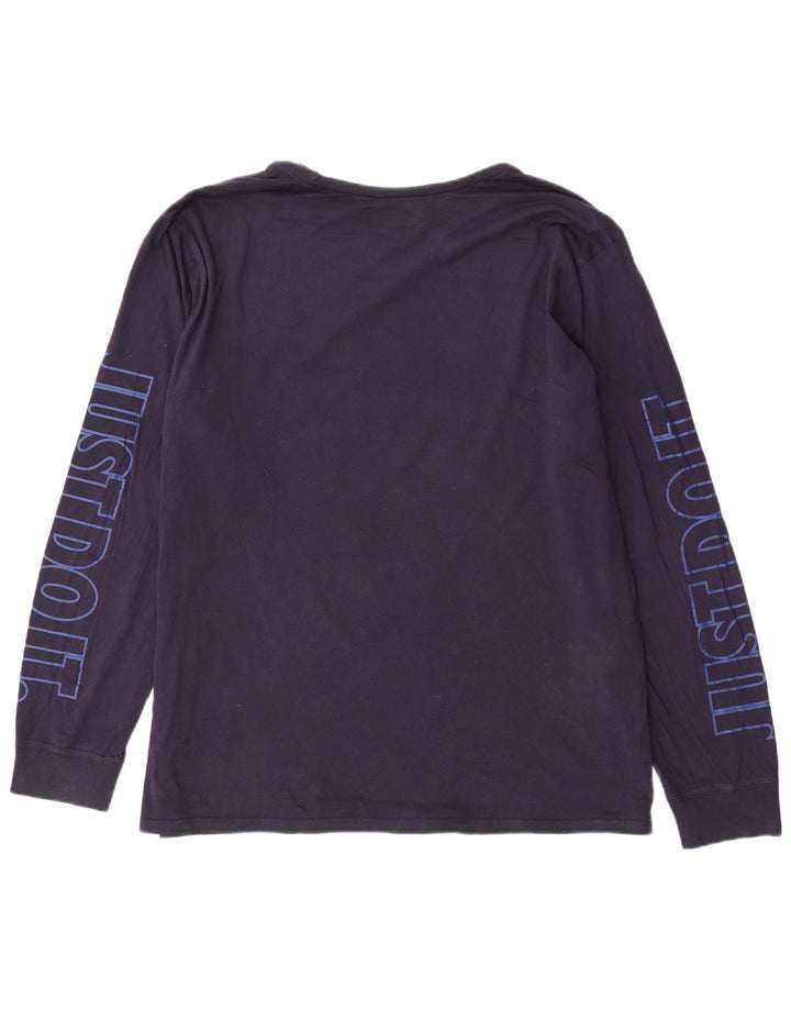 Nike Camiseta gráfica de manga larga para hombre 2XL Azul marino