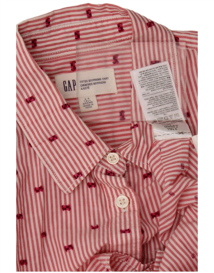 GAP Camisa alta para mujer UK 10 Small Red Stripe Cotton