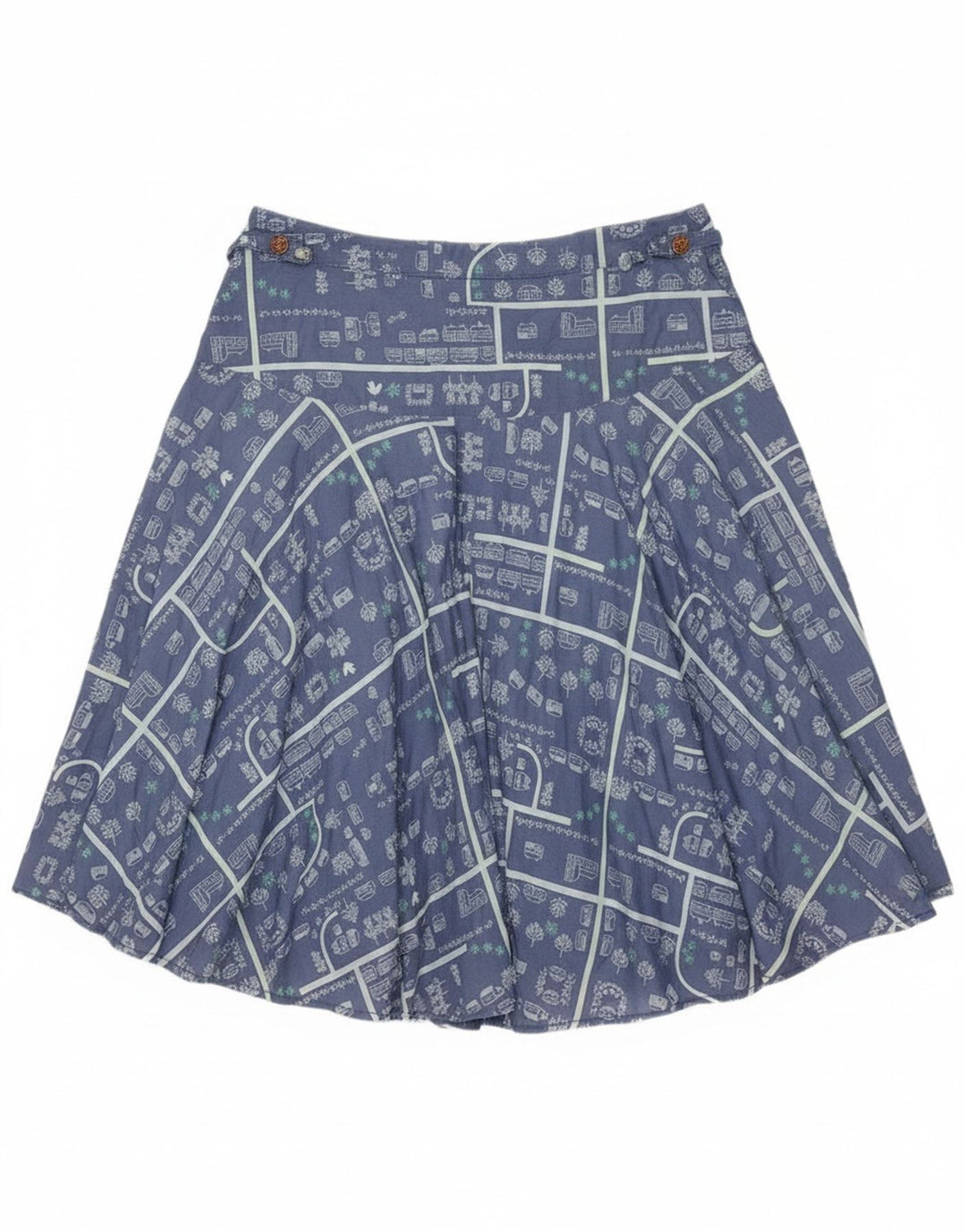 White Stuff Falda acampanada con gráfico para mujer UK 40 Medium W30 Algodón azul