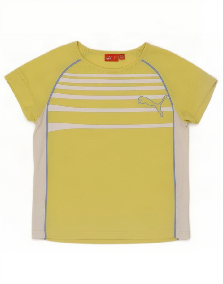 Puma Camiseta para mujer Top UK 12 Medium Yellow Stripes