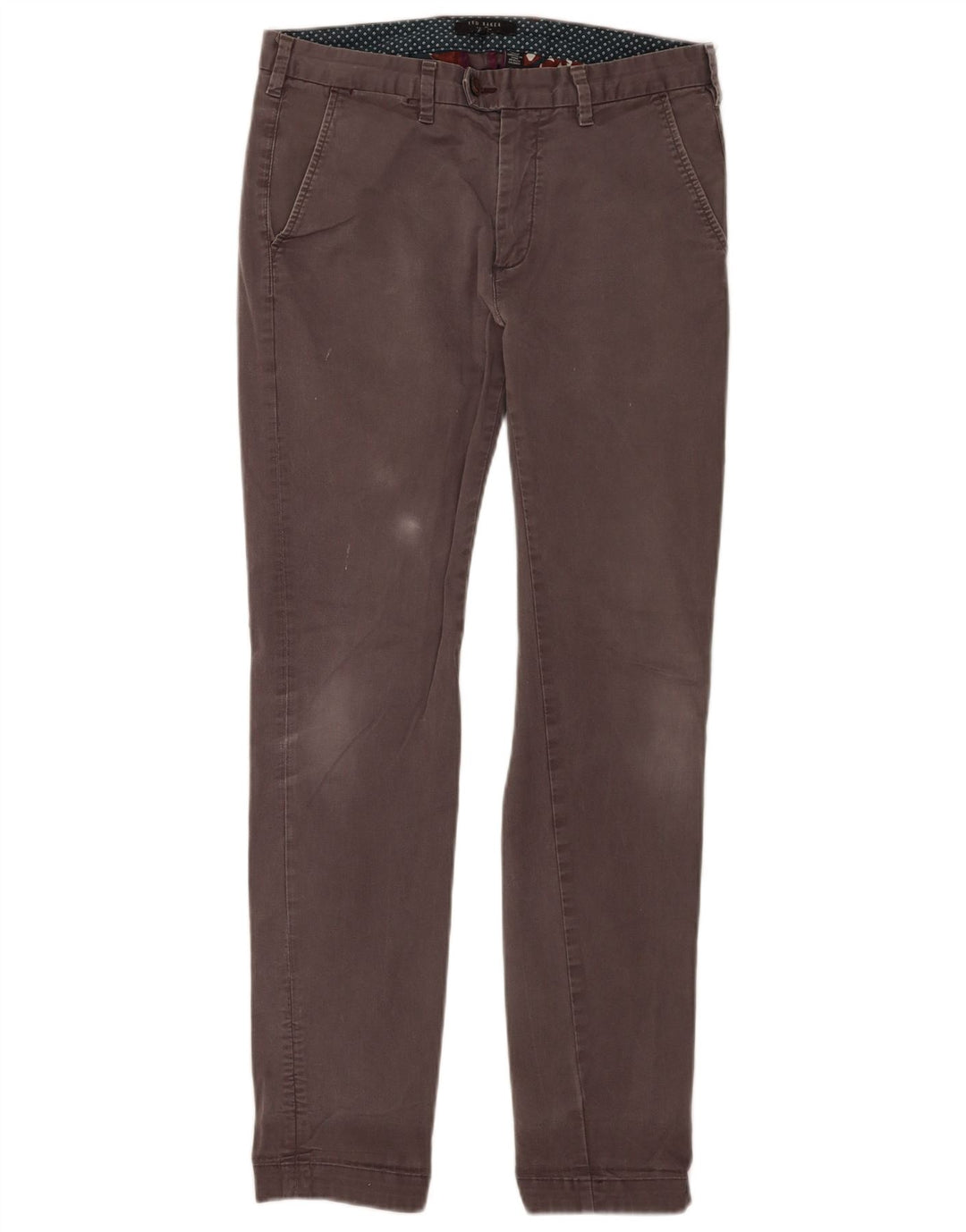 Pantalones chinos ajustados para hombre de Ted Baker W30 L30 Algodón gris