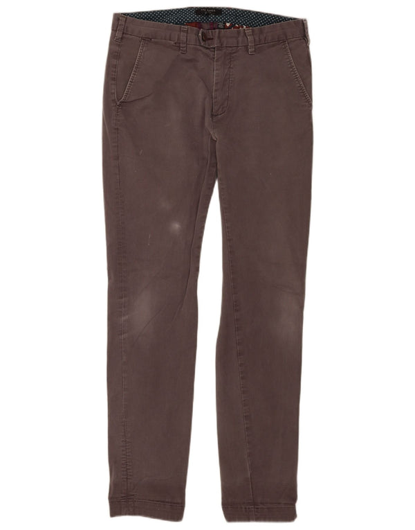 Pantalones chinos ajustados para hombre de Ted Baker W30 L30 Algodón gris