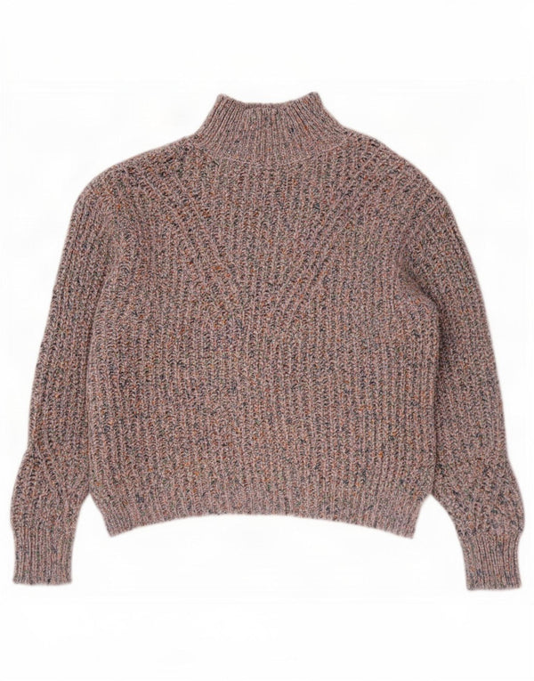 Marks & Spencer Jersey con Cuello Alto para Mujer UK 10 Small Blue Moteado