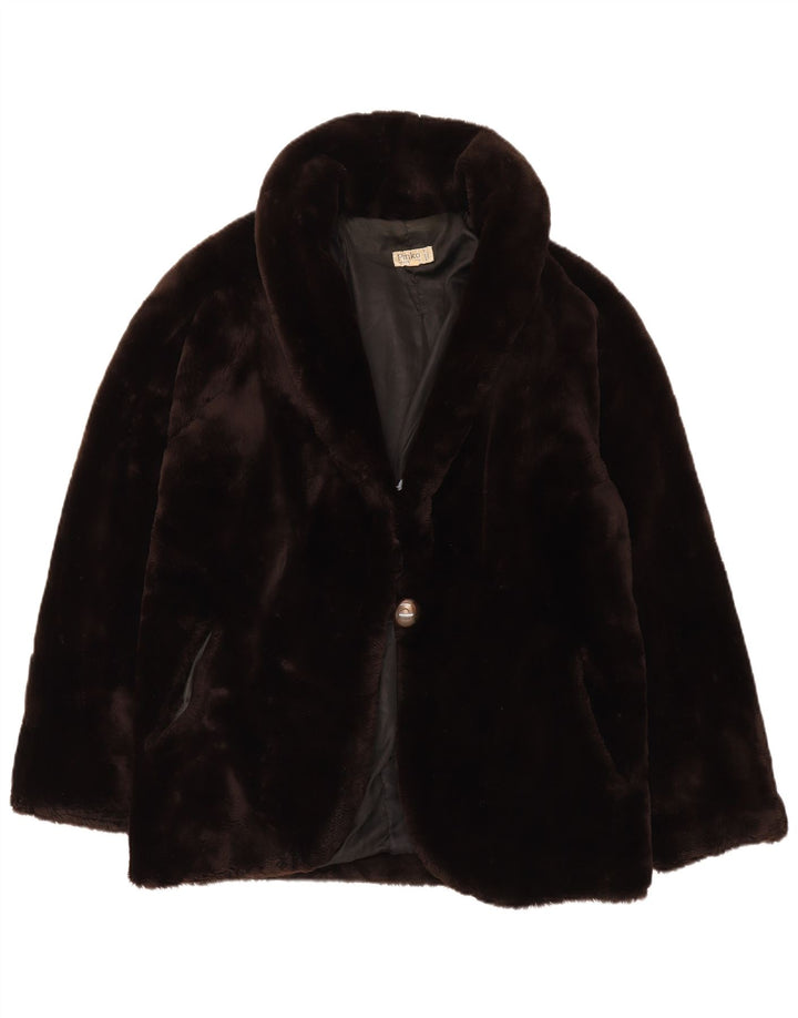 Pinko Mujer Chaqueta De Piel Sintética Talla Única Marrón