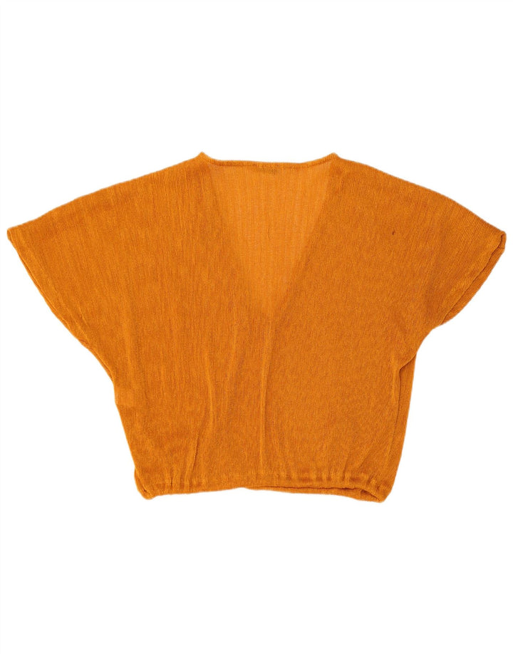 Zara Top corto de manga corta para mujer UK 44 Poliéster naranja grande