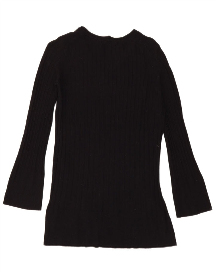 Marks & Spencer Suéter con Cuello en V para Mujer UK 8 Small Viscosa Negra