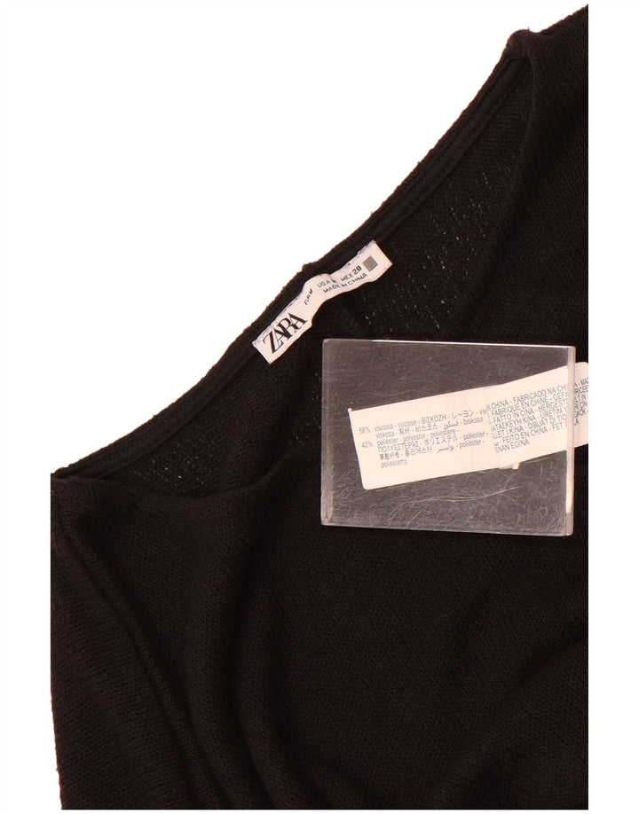 Zara Poncho Jumper para Mujer UK 44 Medium Viscosa Negra