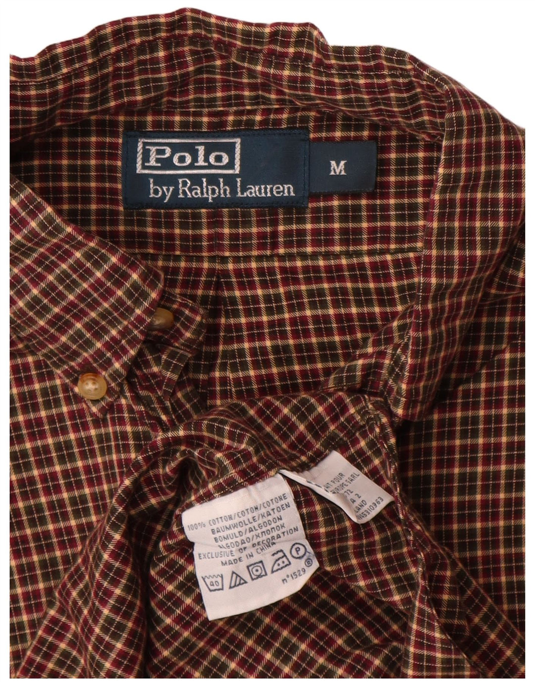 Polo Ralph Lauren Camisa de franela para hombre Algodón a cuadros marrón medio