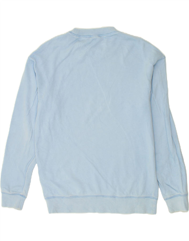ADIDAS Mens Graphic Sweatshirt Jumper Small Blue Cotton Vintage Adidas and Second-Hand Adidas from Messina Hembry 
