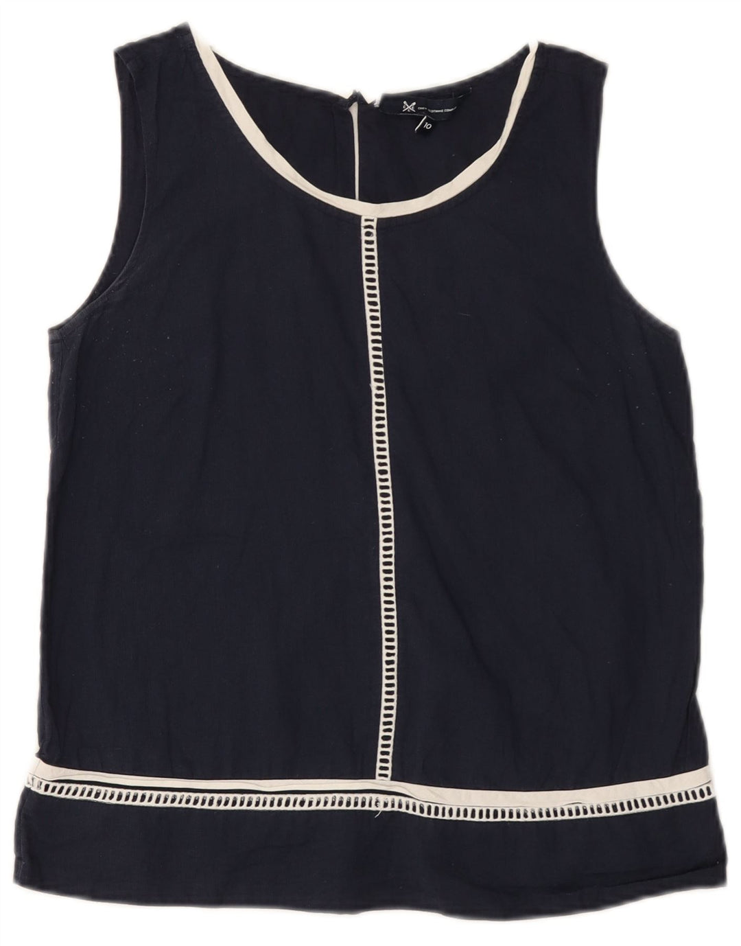 J. Crew Camiseta sin mangas para mujer UK 10 Small Azul marino Algodón