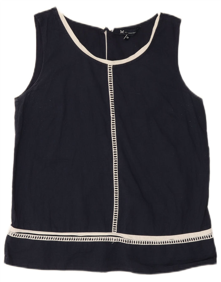 J. Crew Camiseta sin mangas para mujer UK 10 Small Azul marino Algodón