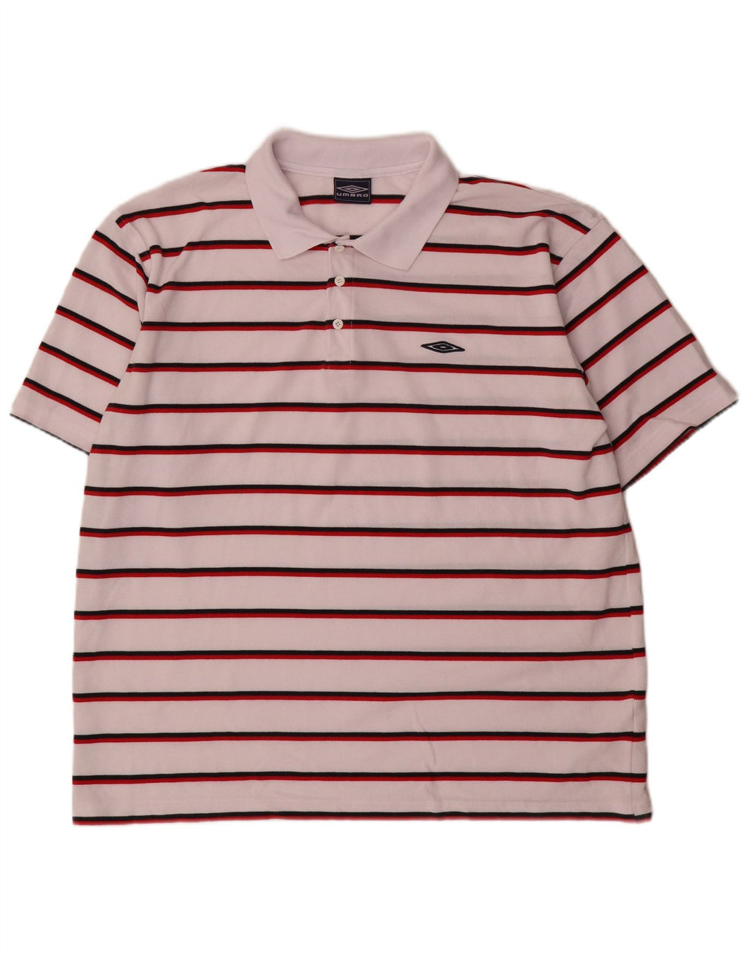 Polo Umbro Hombre 2XL Poliéster A Rayas Blanco