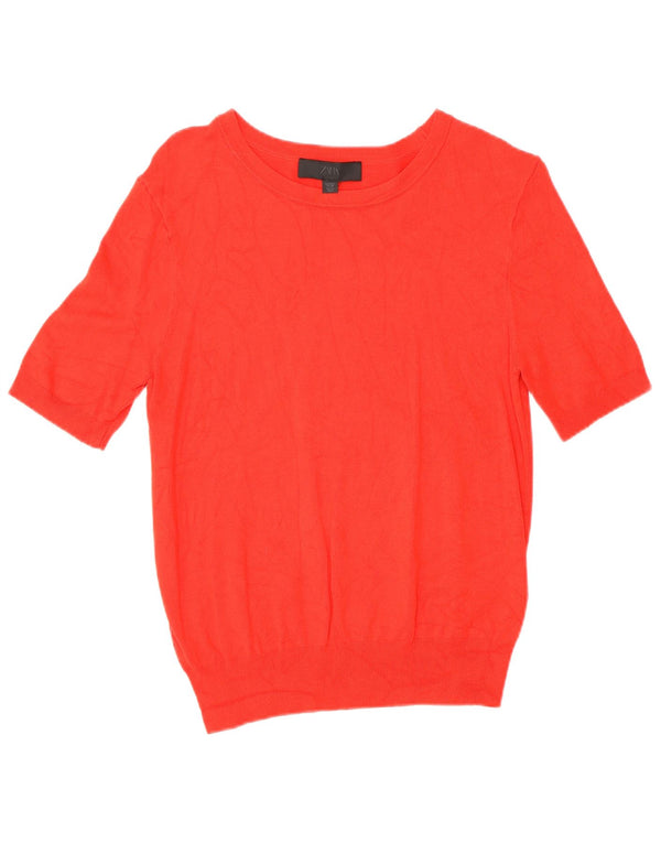 Zara Mujer Blusa Top UK 44 Large Viscosa Roja