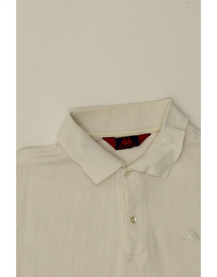 KAPPA Mens Polo Shirt XL White Cotton Vintage Kappa and Second-Hand Kappa from Messina Hembry 