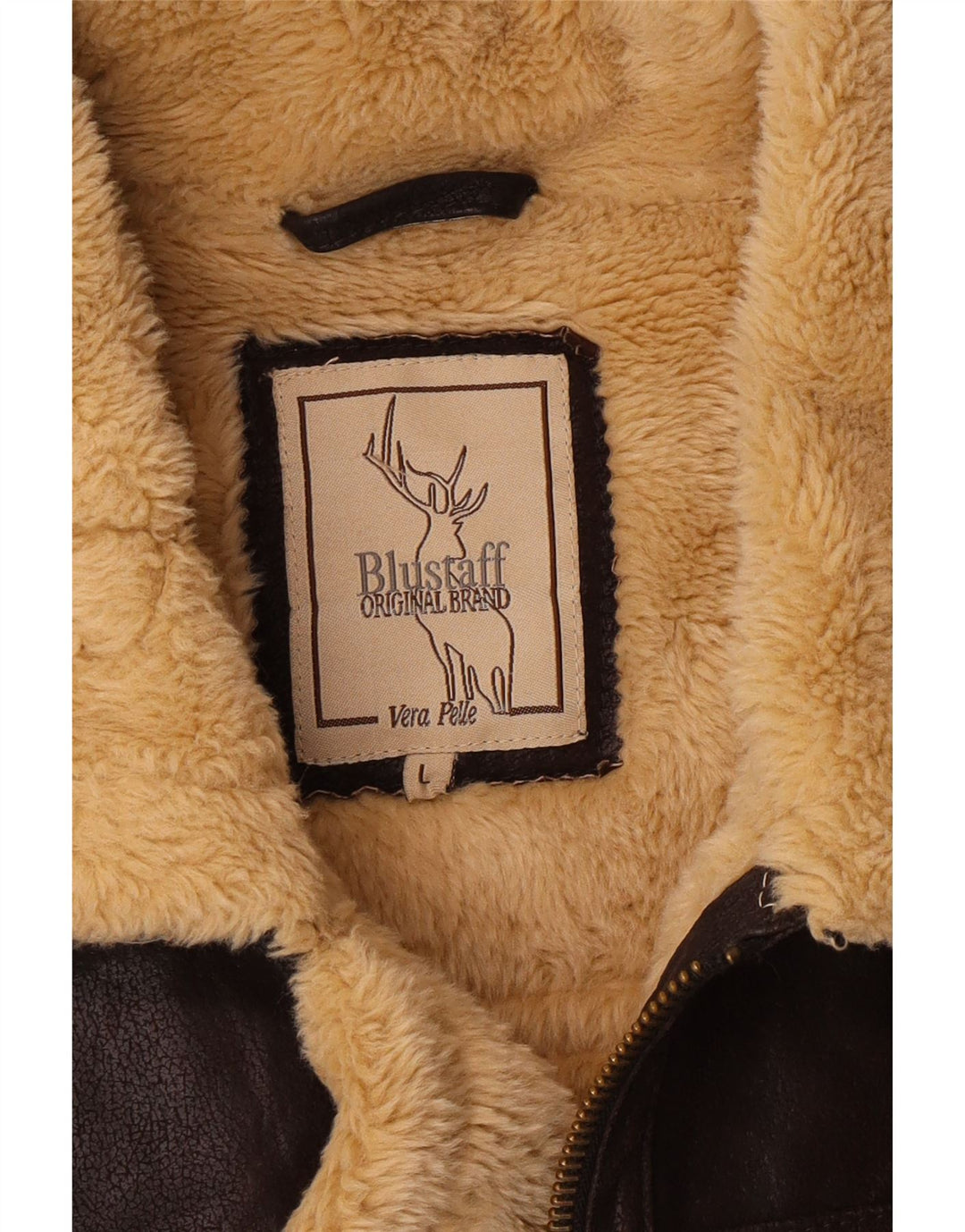 BLUSTAFF Chaqueta de piel de oveja para mujer UK 46 Cuero marrón grande