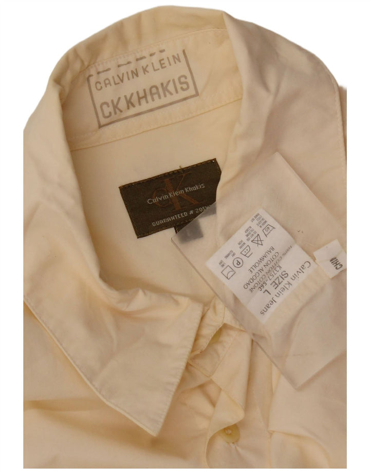 Camisa CALVIN KLEIN Hombre Grande Amarillo Algodón