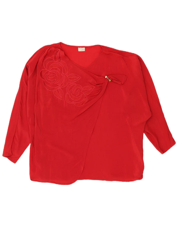 Blusa holgada vintage para mujer Top IT 42 Acetato rojo medio