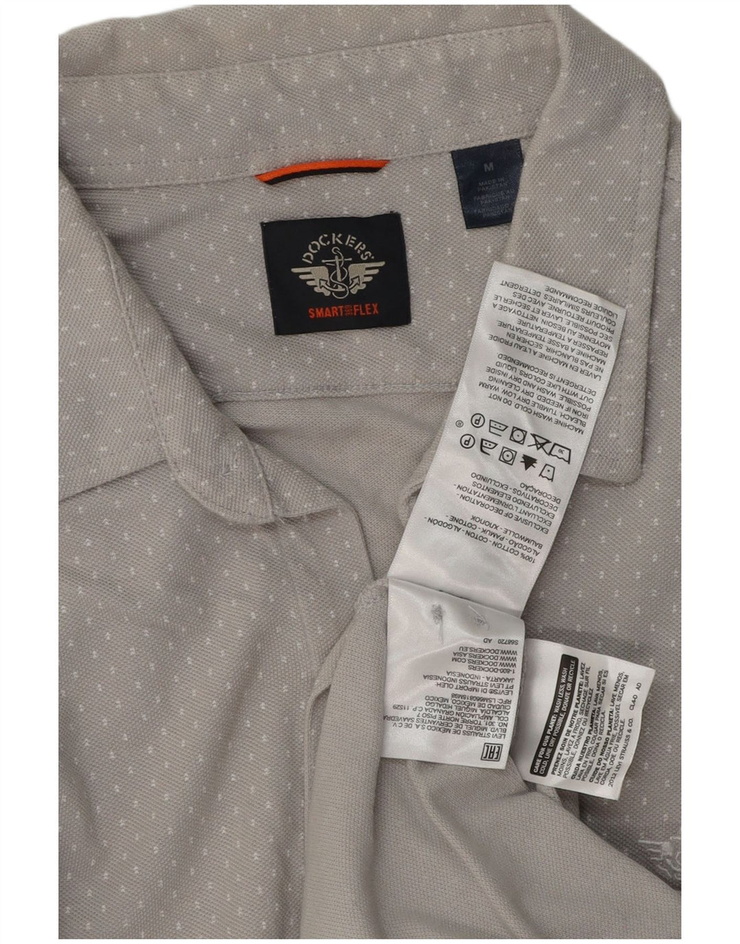 Camisa Dockers Hombre Algodón Lunares Gris Medio