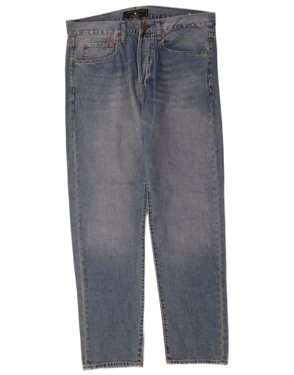 Zara Jeans rectos de ajuste regular para hombre EU 44 Large W34 L31 Algodón azul