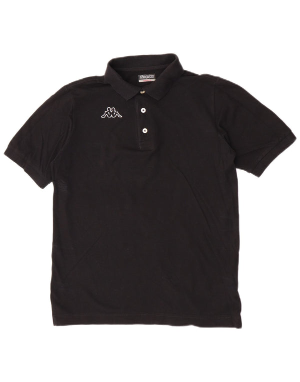 Kappa Polo Gráfico Para Hombre Pequeño Algodón Negro