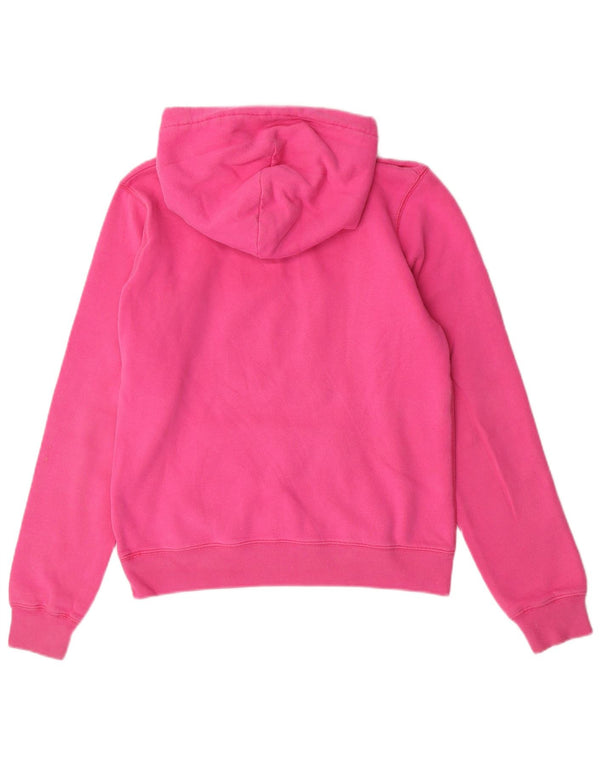 Jack Wills Sudadera con capucha gráfica para mujer UK 12 Algodón rosa medio