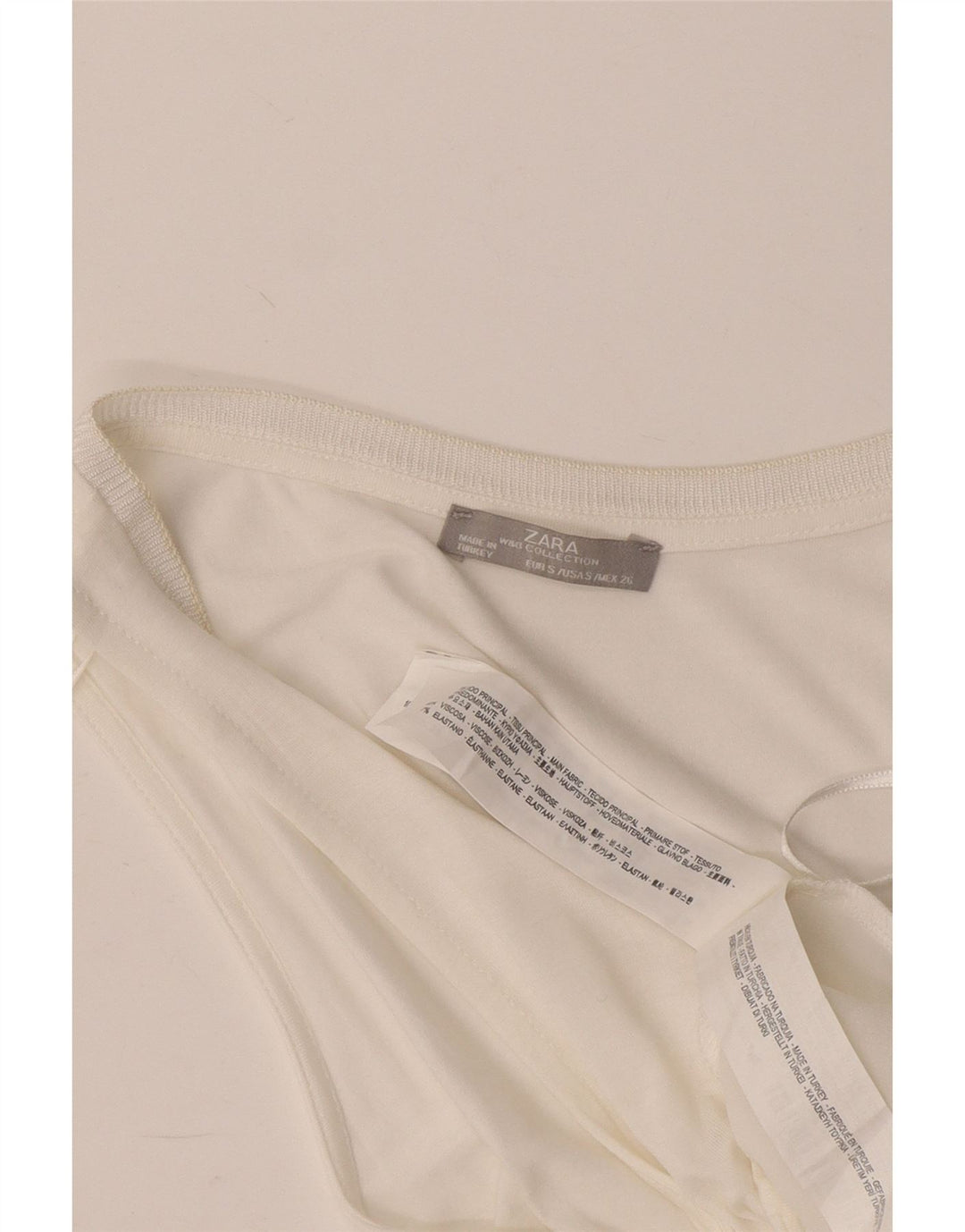 Zara Mujer Crop Vest Top UK 8 Small Viscosa Blanca