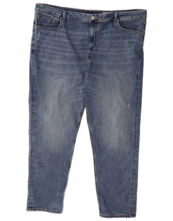 Marks & Spencer Vaqueros rectos Sienna para mujer UK 24 3XL W44 L27 Algodón azul