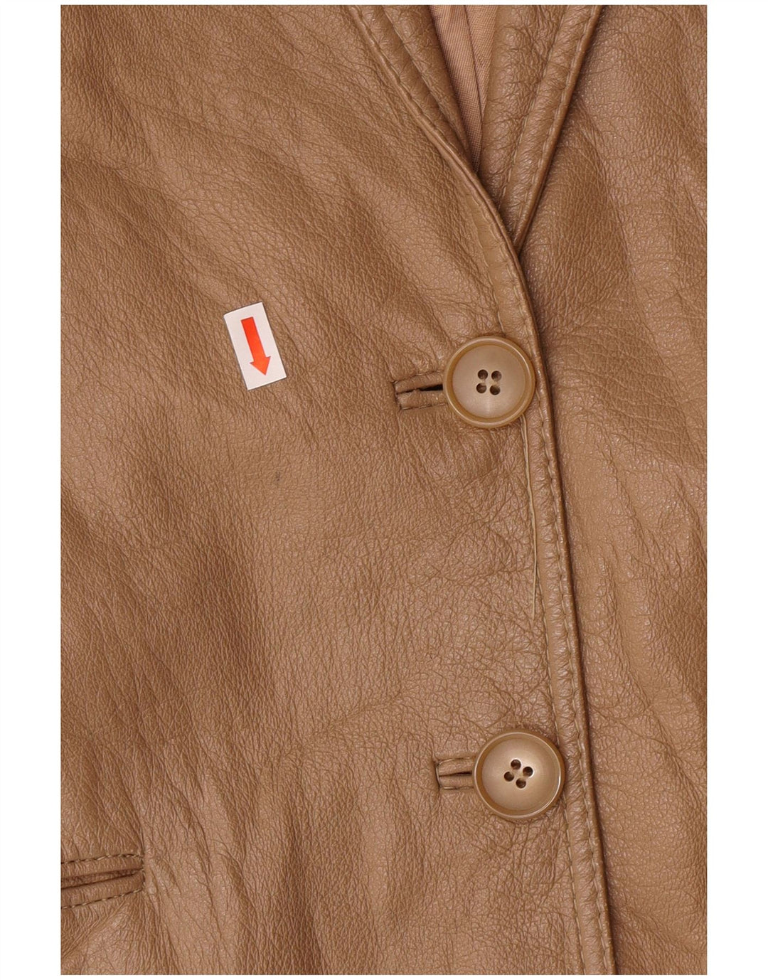 Vintage mujer 2 botones Blazer chaqueta IT 44 medio beige cuero clásico