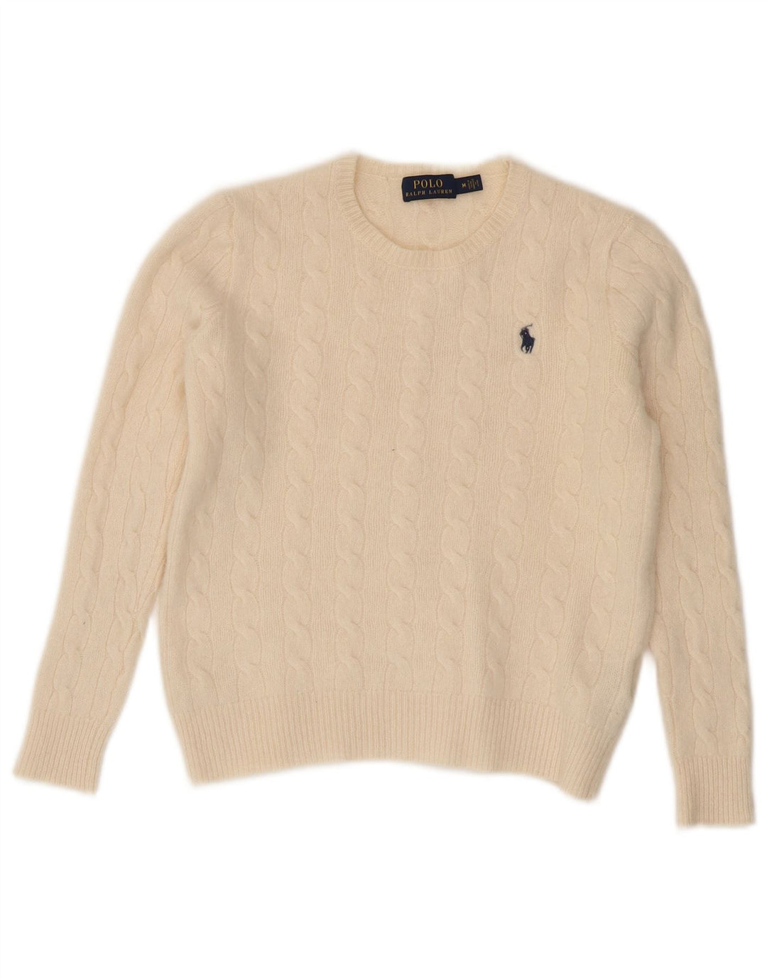 Polo Ralph Lauren - Jersey de cuello redondo para mujer, talla 12, color blanco apagado