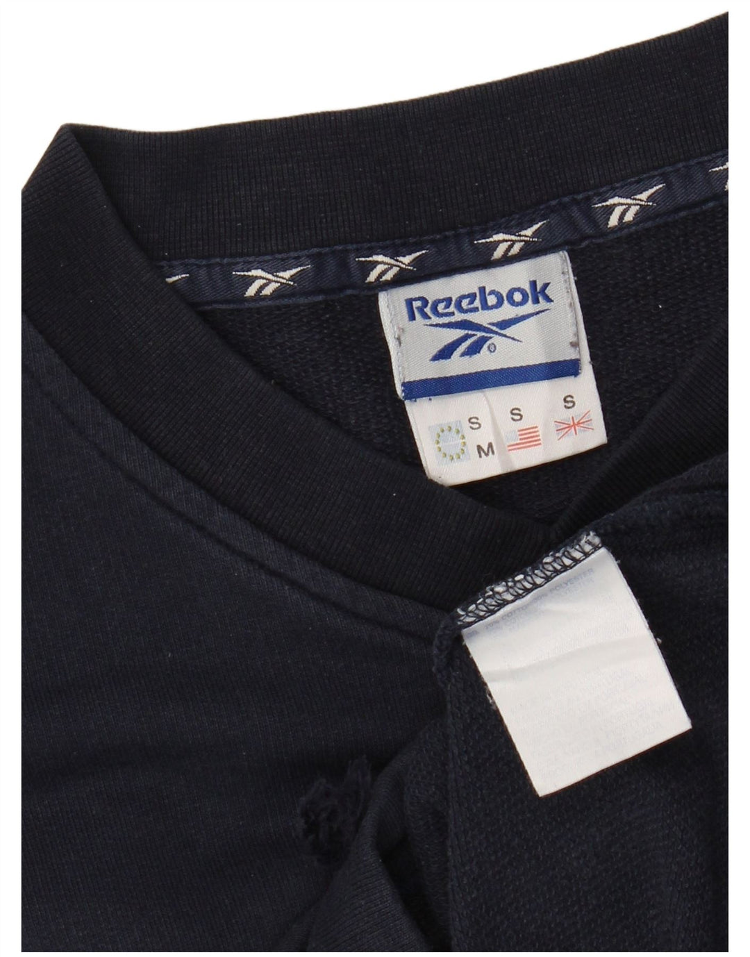 REEBOK Hombre Sudadera Jumper Small Azul Marino Algodón
