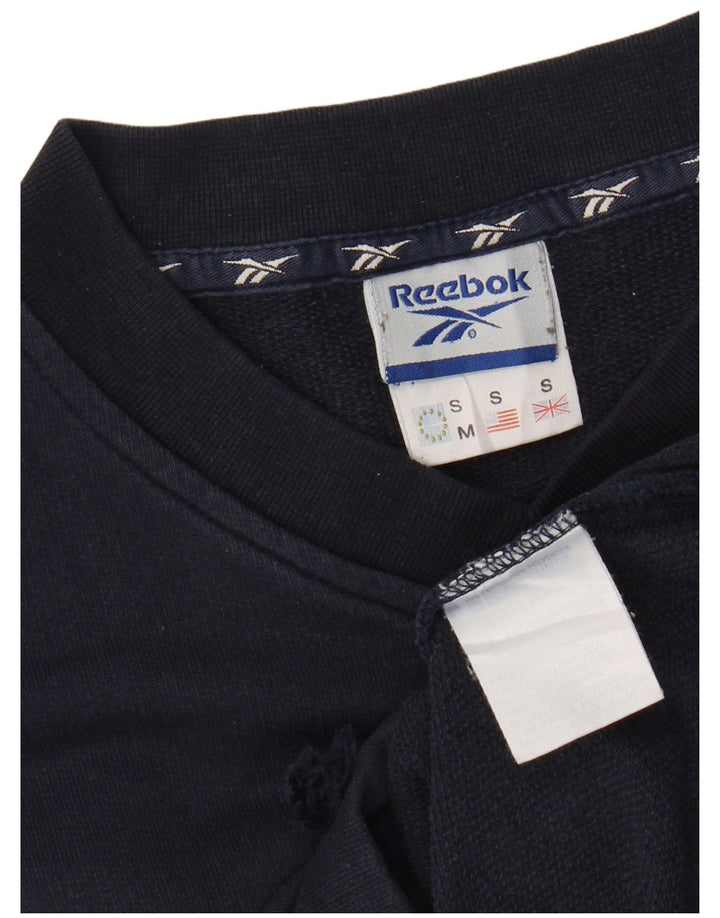 REEBOK Hombre Sudadera Jumper Small Azul Marino Algodón