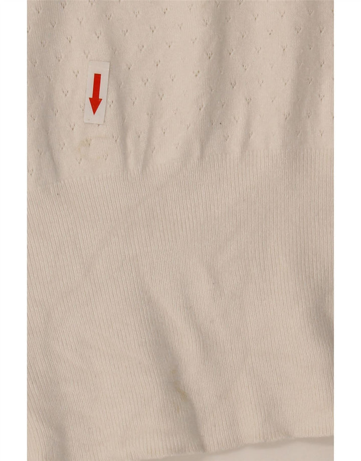 Marks & Spencer Suéter tipo jersey con cuello redondo para mujer UK 14 Medium Off White