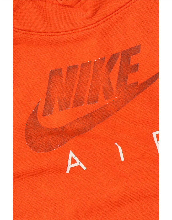 NIKE - Sudadera con capucha para mujer, diseño gráfico, talla 40, talla pequeña, color naranja