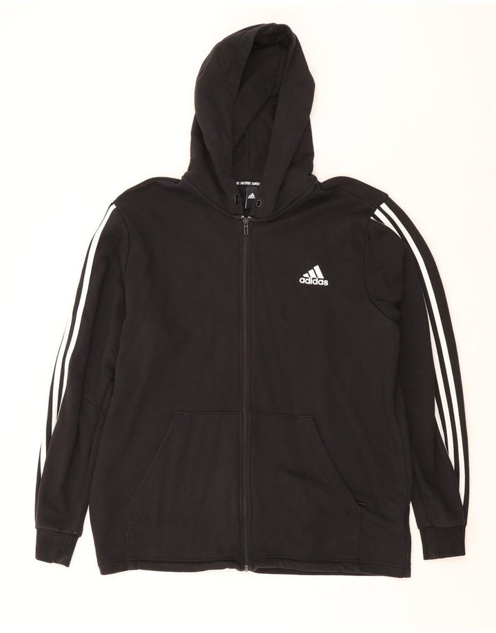 Adidas Sudadera con capucha y cremallera para hombre XL Algodón negro