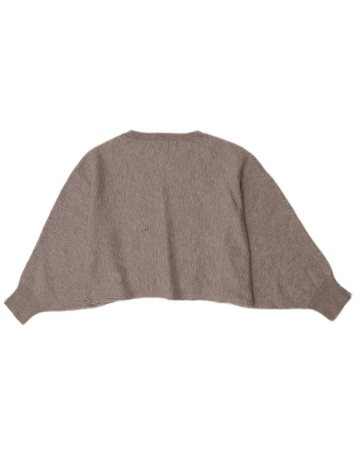 Massimo Dutti Sudadera Corta para Mujer Jersey UK 44 Gris Medio Moteado