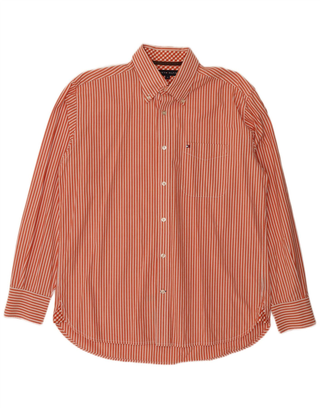 Camisa Tommy Hilfiger Hombre Algodón A Rayas Naranja Medio