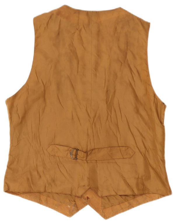 Chaleco vintage de ante para hombre de cuero beige medio