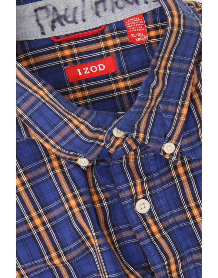 IZOD Mens Shirt XL Blue Check Cotton Vintage Izod and Second-Hand Izod from Messina Hembry 