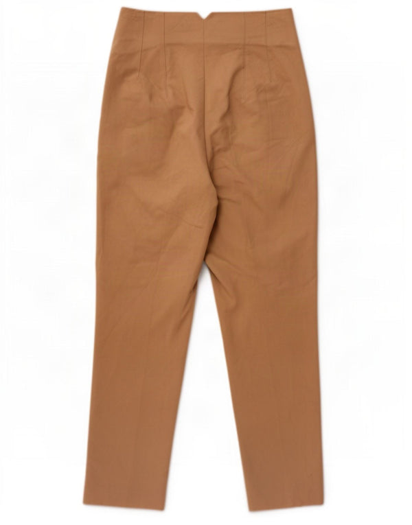 Zara Mujer Pantalón De Traje Cónico De Talle Alto XS W24 L26 Poliéster Beige