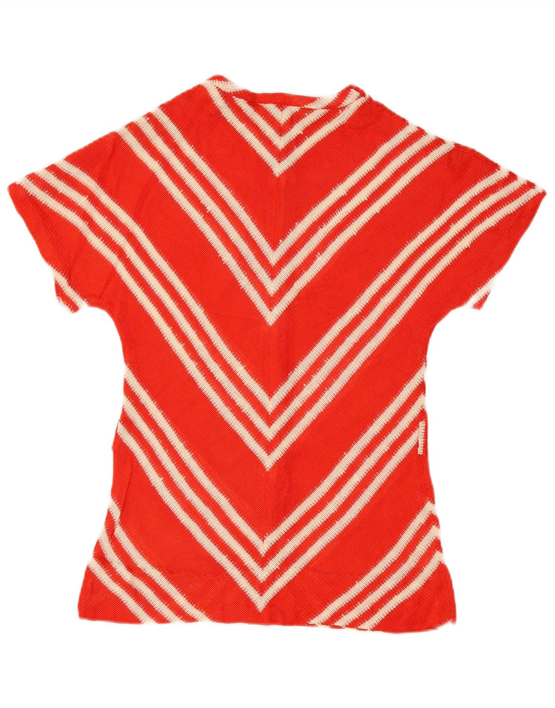 Vintage mujer punto blusa Top EU 40 Chevron rojo medio