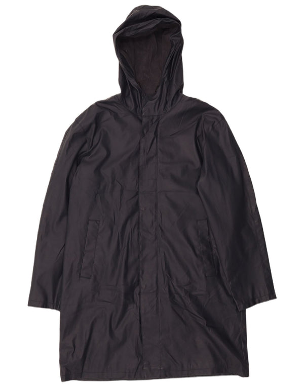 ZARA Abrigo cortavientos con capucha para hombre UK 40 Large Azul marino Poliéster