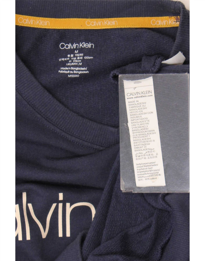 Calvin Klein Hombre Sudadera Gráfica Jumper Medium Azul Marino Algodón