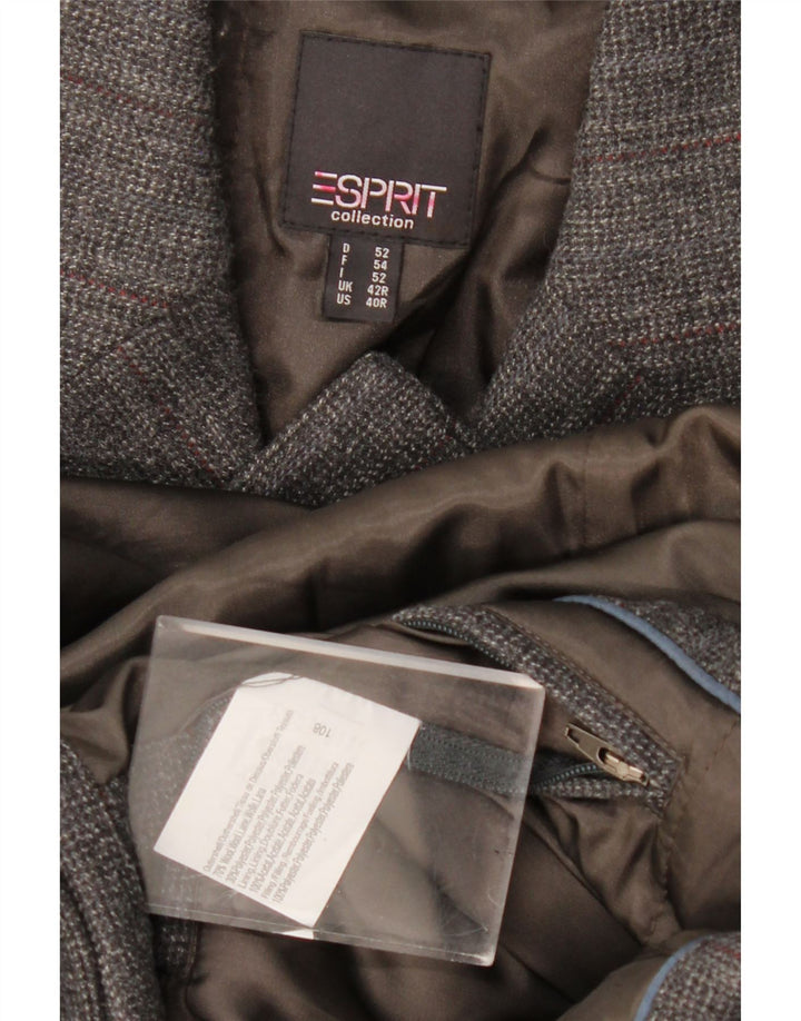 Esprit Chaqueta tipo blazer larga con 3 botones para hombre UK 42 XL Lana gris