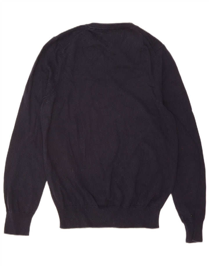 Marks & Spencer - Jersey con cuello en V para hombre, talla pequeña, algodón azul marino