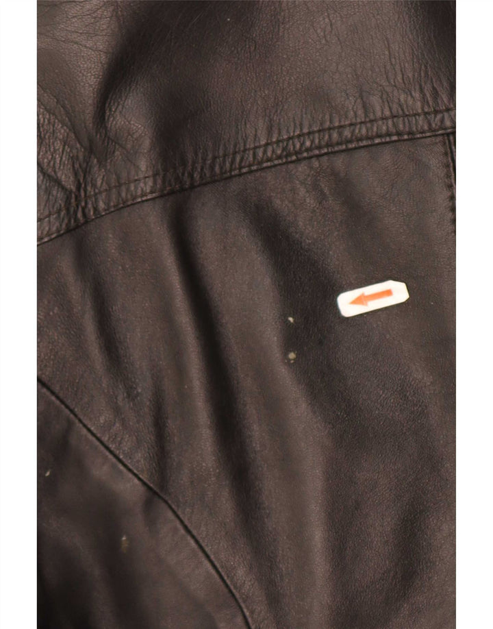 Chaqueta de cuero vintage para mujer IT 42 Medio Negro