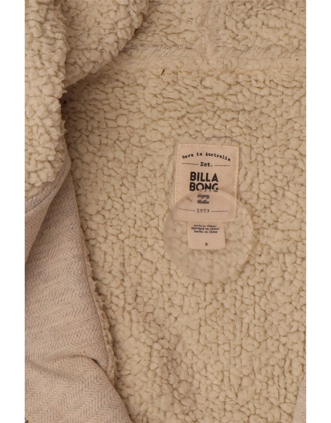 BILLABONG Suéter con capucha y cremallera para mujer UK 8 Small Grey Colourblock