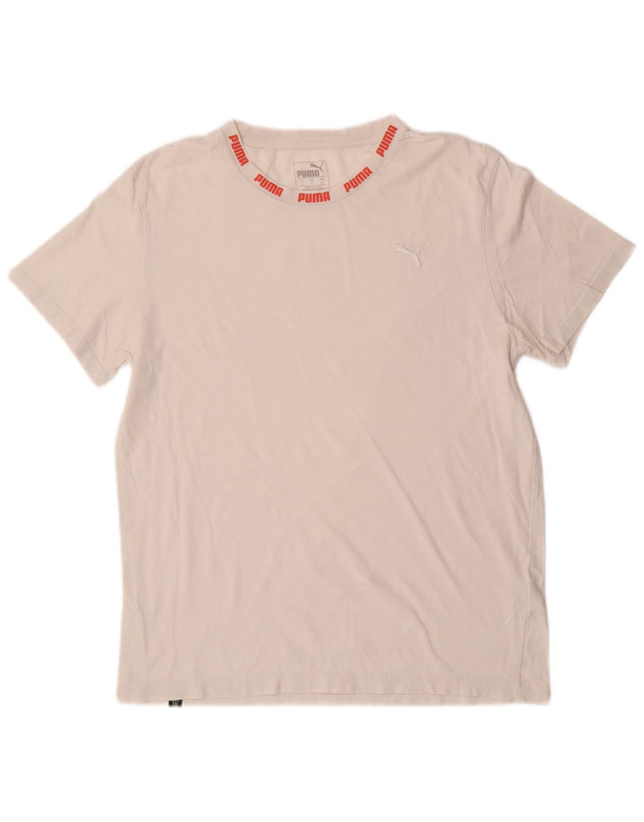 PUMA Womens Graphic T-Shirt Top UK 14 Medium White Cotton