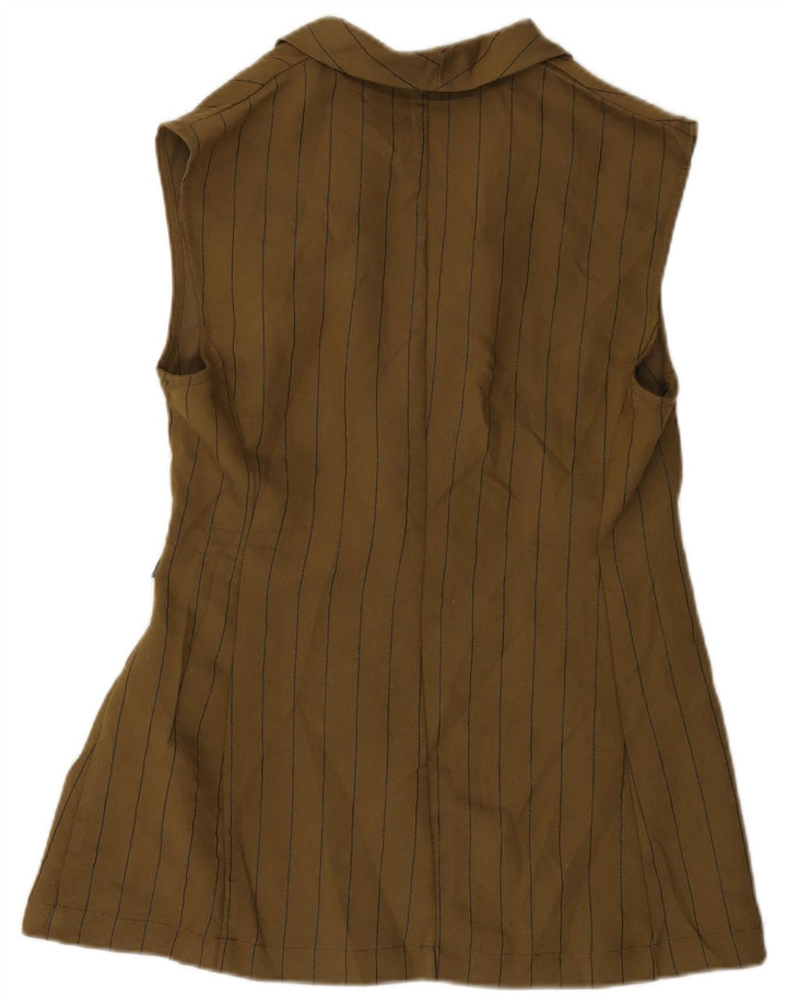 Rinascimento Chaqueta Blazer sin Mangas para Mujer UK 40 Grande Caqui Rayas