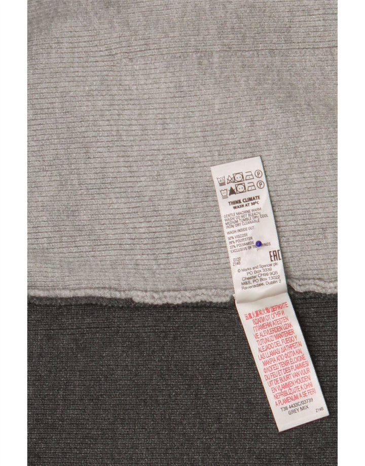 Marks & Spencer Suéter tipo cárdigan largo para mujer UK 10 Small Grey