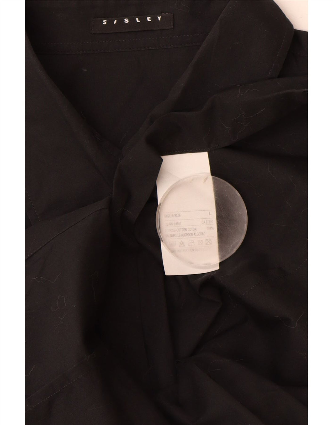 Sisley Camisa para mujer UK 44 Grande Algodón negro